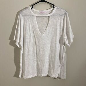 Olivaceous White Cut Out Short Sleeve T-Shirt